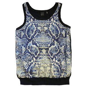 Saks Fifth Avenue Black Snake Print Tank Top